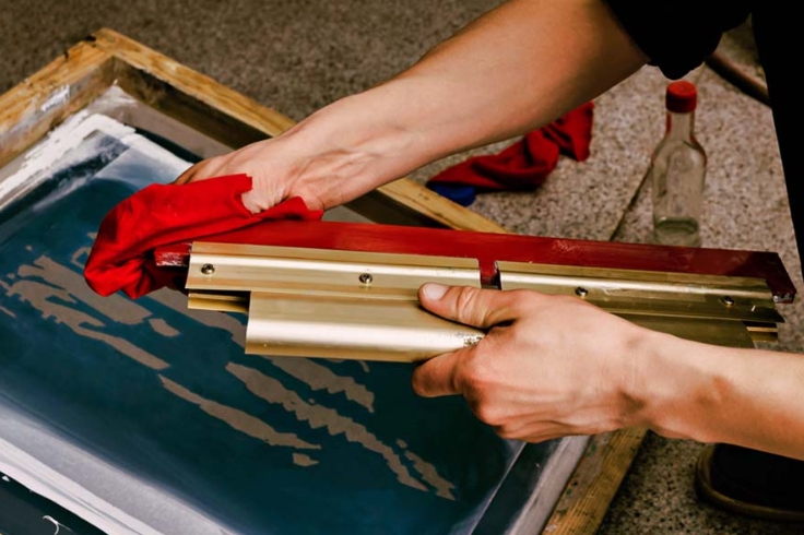 Clean Screen Printing Squeegee