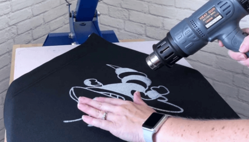 cure DTF powder using a heat gun cure DTF powder using a heat gun
