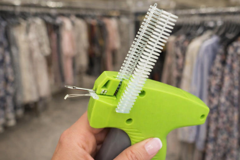 Jammed Tagging Gun With Stuck Plastic Fasteners